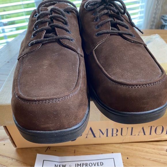 Men’s Apex Ambulator Bio 2600 Brown Nubuck Leather Shoes - Picture 8 of 11